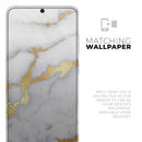 Marble & Digital Gold Foil V1 - Premium Vinyl Skin Decal for Samsung Galaxy S25 Ultra, S24, S23, S22 & All Galaxy S Models