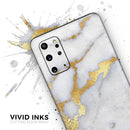 Marble & Digital Gold Foil V1 - Premium Vinyl Skin Decal for Samsung Galaxy S25 Ultra, S24, S23, S22 & All Galaxy S Models
