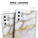 Marble & Digital Gold Foil V1 - Premium Vinyl Skin Decal for Samsung Galaxy S25 Ultra, S24, S23, S22 & All Galaxy S Models