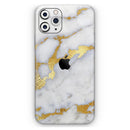 Marble & Digital Gold Foil V1 - Protective Skin Wrap & Decal – Compatible with iPhone SE to iPhone 17 Pro Max (All Models)