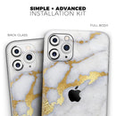 Marble & Digital Gold Foil V1 - Protective Skin Wrap & Decal – Compatible with iPhone SE to iPhone 17 Pro Max (All Models)