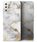 Marble & Digital Gold Foil V2 - Premium Vinyl Skin Decal for Samsung Galaxy S25 Ultra, S24, S23, S22 & All Galaxy S Models
