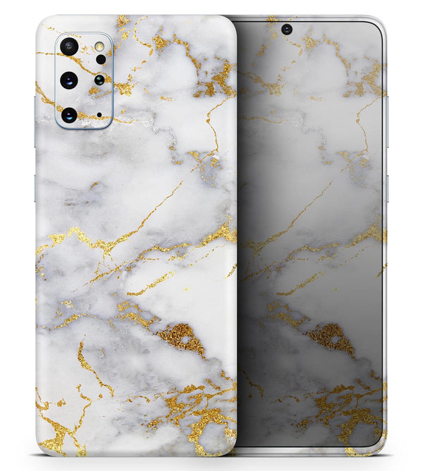 Marble & Digital Gold Foil V2 - Skin-Kit for the Samsung Galaxy S-Series S20, S20 Plus, S20 Ultra , S10 & others (All Galaxy Devices Available)