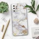 Marble & Digital Gold Foil V2 - Premium Vinyl Skin Decal for Samsung Galaxy S25 Ultra, S24, S23, S22 & All Galaxy S Models