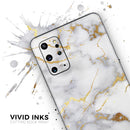 Marble & Digital Gold Foil V2 - Premium Vinyl Skin Decal for Samsung Galaxy S25 Ultra, S24, S23, S22 & All Galaxy S Models