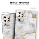Marble & Digital Gold Foil V2 - Premium Vinyl Skin Decal for Samsung Galaxy S25 Ultra, S24, S23, S22 & All Galaxy S Models