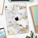Marble & Digital Gold Foil V2 - Full Body Skin Decal for the Apple iPad Pro 12.9", 11", 10.5", 9.7", Air or Mini (All Models Available)