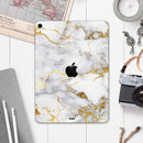 Marble & Digital Gold Foil V2 - Full Body Skin Decal for the Apple iPad Pro 12.9", 11", 10.5", 9.7", Air or Mini (All Models Available)