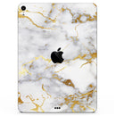 Marble & Digital Gold Foil V2 - Full Body Skin Decal for the Apple iPad Pro 12.9", 11", 10.5", 9.7", Air or Mini (All Models Available)