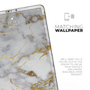 Marble & Digital Gold Foil V2 - Full Body Skin Decal for the Apple iPad Pro 12.9", 11", 10.5", 9.7", Air or Mini (All Models Available)