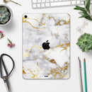 Marble & Digital Gold Foil V2 - Full Body Skin Decal for the Apple iPad Pro 12.9", 11", 10.5", 9.7", Air or Mini (All Models Available)