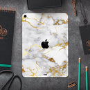 Marble & Digital Gold Foil V2 - Full Body Skin Decal for the Apple iPad Pro 12.9", 11", 10.5", 9.7", Air or Mini (All Models Available)