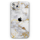 Marble & Digital Gold Foil V2 - Vinyl Skin Wrap for iPhone 17 Pro Max, 17 Pro, 17 Air, 17, 16 & All Models — Soft Matte or Ultra Gloss