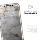 Marble & Digital Gold Foil V2 - Vinyl Skin Wrap for iPhone 17 Pro Max, 17 Pro, 17 Air, 17, 16 & All Models — Soft Matte or Ultra Gloss