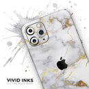 Marble & Digital Gold Foil V2 - Vinyl Skin Wrap for iPhone 17 Pro Max, 17 Pro, 17 Air, 17, 16 & All Models — Soft Matte or Ultra Gloss