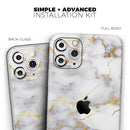 Marble & Digital Gold Foil V2 - Vinyl Skin Wrap for iPhone 17 Pro Max, 17 Pro, 17 Air, 17, 16 & All Models — Soft Matte or Ultra Gloss