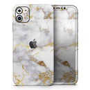 Marble & Digital Gold Foil V2 - Vinyl Skin Wrap for iPhone 17 Pro Max, 17 Pro, 17 Air, 17, 16 & All Models — Soft Matte or Ultra Gloss
