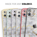 Marble & Digital Gold Foil V2 - Vinyl Skin Wrap for iPhone 17 Pro Max, 17 Pro, 17 Air, 17, 16 & All Models — Soft Matte or Ultra Gloss