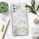 Marble & Digital Gold Foil V3 - Premium Vinyl Skin Decal for Samsung Galaxy S25 Ultra, S24, S23, S22 & All Galaxy S Models