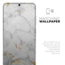 Marble & Digital Gold Foil V3 - Premium Vinyl Skin Decal for Samsung Galaxy S25 Ultra, S24, S23, S22 & All Galaxy S Models