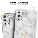 Marble & Digital Gold Foil V3 - Premium Vinyl Skin Decal for Samsung Galaxy S25 Ultra, S24, S23, S22 & All Galaxy S Models