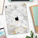 Marble & Digital Gold Foil V3 - Full Body Skin Decal for the Apple iPad Pro 12.9", 11", 10.5", 9.7", Air or Mini (All Models Available)
