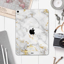 Marble & Digital Gold Foil V3 - Full Body Skin Decal for the Apple iPad Pro 12.9", 11", 10.5", 9.7", Air or Mini (All Models Available)