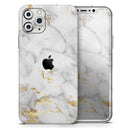 Marble & Digital Gold Foil V3 - Vinyl Skin Wrap for iPhone 17 Pro Max, 17 Pro, 17 Air, 17, 16 & All Models — Soft Matte or Ultra Gloss