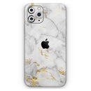 Marble & Digital Gold Foil V3 - Vinyl Skin Wrap for iPhone 17 Pro Max, 17 Pro, 17 Air, 17, 16 & All Models — Soft Matte or Ultra Gloss