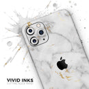 Marble & Digital Gold Foil V3 - Vinyl Skin Wrap for iPhone 17 Pro Max, 17 Pro, 17 Air, 17, 16 & All Models — Soft Matte or Ultra Gloss