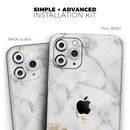 Marble & Digital Gold Foil V3 - Vinyl Skin Wrap for iPhone 17 Pro Max, 17 Pro, 17 Air, 17, 16 & All Models — Soft Matte or Ultra Gloss