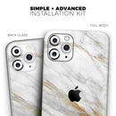 Marble & Digital Gold Foil V4 2 - Protective Skin Wrap & Decal – Compatible with iPhone SE to iPhone 17 Pro Max (All Models)