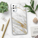 Marble & Digital Gold Foil V4 - Skin-Kit for the Samsung Galaxy S-Series S20, S20 Plus, S20 Ultra , S10 & others (All Galaxy Devices Available)