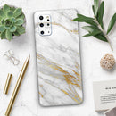 Marble & Digital Gold Foil V4 - Premium Vinyl Skin Decal for Samsung Galaxy S25 Ultra, S24, S23, S22 & All Galaxy S Models