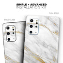 Marble & Digital Gold Foil V4 - Premium Vinyl Skin Decal for Samsung Galaxy S25 Ultra, S24, S23, S22 & All Galaxy S Models