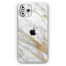 Marble & Digital Gold Foil V4 - Vinyl Skin Wrap for iPhone 17 Pro Max, 17 Pro, 17 Air, 17, 16 & All Models — Soft Matte or Ultra Gloss