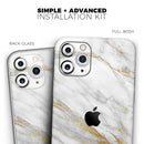 Marble & Digital Gold Foil V4 - Vinyl Skin Wrap for iPhone 17 Pro Max, 17 Pro, 17 Air, 17, 16 & All Models — Soft Matte or Ultra Gloss