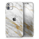 Marble & Digital Gold Foil V4 - Vinyl Skin Wrap for iPhone 17 Pro Max, 17 Pro, 17 Air, 17, 16 & All Models — Soft Matte or Ultra Gloss