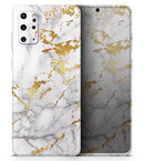 Marble & Digital Gold Foil V5 - Skin-Kit for the Samsung Galaxy S-Series S20, S20 Plus, S20 Ultra , S10 & others (All Galaxy Devices Available)