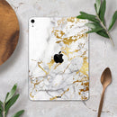 Marble & Digital Gold Foil V5 - Full Body Skin Decal for the Apple iPad Pro 12.9", 11", 10.5", 9.7", Air or Mini (All Models Available)