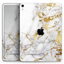 Marble & Digital Gold Foil V5 vinyl skin on Apple iPad