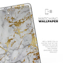 Marble & Digital Gold Foil V5 - Full Body Skin Decal for the Apple iPad Pro 12.9", 11", 10.5", 9.7", Air or Mini (All Models Available)