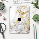 Marble & Digital Gold Foil V5 - Full Body Skin Decal for the Apple iPad Pro 12.9", 11", 10.5", 9.7", Air or Mini (All Models Available)