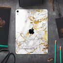 Marble & Digital Gold Foil V5 - Full Body Skin Decal for the Apple iPad Pro 12.9", 11", 10.5", 9.7", Air or Mini (All Models Available)