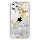 Marble & Digital Gold Foil V5 - Vinyl Skin Wrap for iPhone 17 Pro Max, 17 Pro, 17 Air, 17, 16 & All Models — Soft Matte or Ultra Gloss