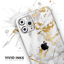 Marble & Digital Gold Foil V5 - Vinyl Skin Wrap for iPhone 17 Pro Max, 17 Pro, 17 Air, 17, 16 & All Models — Soft Matte or Ultra Gloss
