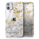 Marble & Digital Gold Foil V5 - Vinyl Skin Wrap for iPhone 17 Pro Max, 17 Pro, 17 Air, 17, 16 & All Models — Soft Matte or Ultra Gloss