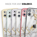 Marble & Digital Gold Foil V5 - Vinyl Skin Wrap for iPhone 17 Pro Max, 17 Pro, 17 Air, 17, 16 & All Models — Soft Matte or Ultra Gloss