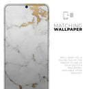 Marble & Digital Gold Foil V6 - Premium Vinyl Skin Decal for Samsung Galaxy S25 Ultra, S24, S23, S22 & All Galaxy S Models