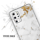 Marble & Digital Gold Foil V6 - Premium Vinyl Skin Decal for Samsung Galaxy S25 Ultra, S24, S23, S22 & All Galaxy S Models